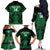 Custom Kenya Rugby Family Matching Off The Shoulder Long Sleeve Dress and Hawaiian Shirt 2024 Go Champions Simbas - Green