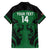 Custom Kenya Rugby Family Matching Off The Shoulder Long Sleeve Dress and Hawaiian Shirt 2024 Go Champions Simbas - Green