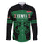 Custom Kenya Rugby Family Matching Off The Shoulder Long Sleeve Dress and Hawaiian Shirt 2024 Go Champions Simbas - Green