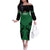 Custom Kenya Rugby Family Matching Off The Shoulder Long Sleeve Dress and Hawaiian Shirt 2024 Go Champions Simbas - Green