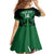 Custom Kenya Rugby Family Matching Off Shoulder Short Dress and Hawaiian Shirt 2024 Go Champions Simbas - Green