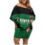 Custom Kenya Rugby Family Matching Off Shoulder Short Dress and Hawaiian Shirt 2024 Go Champions Simbas - Green