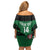 Custom Kenya Rugby Family Matching Off Shoulder Short Dress and Hawaiian Shirt 2024 Go Champions Simbas - Green