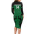 Custom Kenya Rugby Long Sleeve Bodycon Dress 2024 Go Champions Simbas - Green