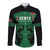 Custom Kenya Rugby Long Sleeve Button Shirt 2024 Go Champions Simbas - Green