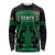 Custom Kenya Rugby Long Sleeve Shirt 2024 Go Champions Simbas - Green