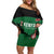 Custom Kenya Rugby Off Shoulder Short Dress 2024 Go Champions Simbas - Green