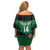 Custom Kenya Rugby Off Shoulder Short Dress 2024 Go Champions Simbas - Green