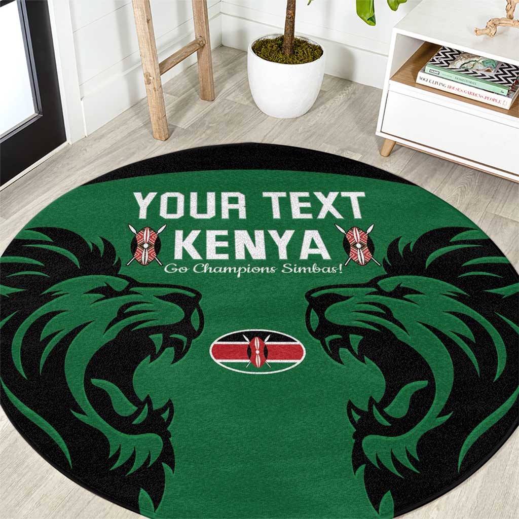 Custom Kenya Rugby Round Carpet 2024 Go Champions Simbas - Green