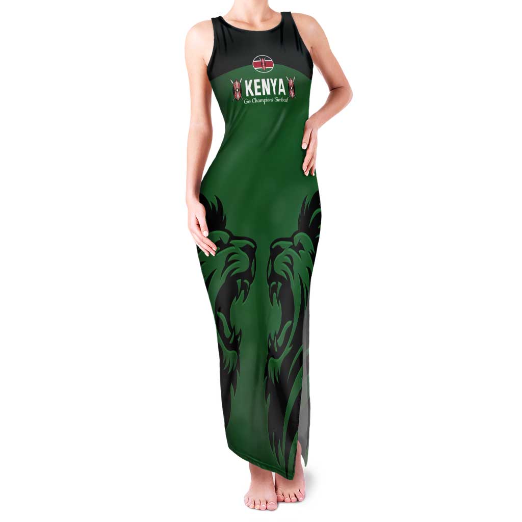 Custom Kenya Rugby Tank Maxi Dress 2024 Go Champions Simbas - Green