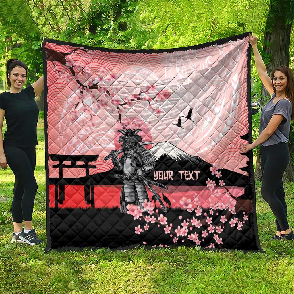 Personalised Japan Samurai Warrior Quilt Japanese Cherry Blossom Polynesian Pattern - Wonder Print Shop