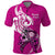 Personalised Polynesia Breast Cancer Awareness Polo Shirt Think Pink Polynesian Ribbon White Version - Wonder Print Shop