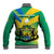 Gabon Baseball Jacket Coat Of Arms With Flag Gradient Style - Wonder Print Shop