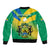 Gabon Bomber Jacket Coat Of Arms With Flag Gradient Style - Wonder Print Shop