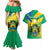 Gabon Couples Matching Mermaid Dress and Hawaiian Shirt Coat Of Arms With Flag Gradient Style - Wonder Print Shop