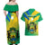 Gabon Couples Matching Off Shoulder Maxi Dress and Hawaiian Shirt Coat Of Arms With Flag Gradient Style - Wonder Print Shop