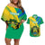 Gabon Couples Matching Off Shoulder Short Dress and Hawaiian Shirt Coat Of Arms With Flag Gradient Style - Wonder Print Shop