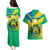 Gabon Couples Matching Puletasi Dress and Hawaiian Shirt Coat Of Arms With Flag Gradient Style - Wonder Print Shop