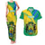 Gabon Couples Matching Tank Maxi Dress and Hawaiian Shirt Coat Of Arms With Flag Gradient Style - Wonder Print Shop