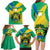 Gabon Family Matching Long Sleeve Bodycon Dress and Hawaiian Shirt Coat Of Arms With Flag Gradient Style - Wonder Print Shop