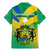 Gabon Family Matching Mermaid Dress and Hawaiian Shirt Coat Of Arms With Flag Gradient Style - Wonder Print Shop