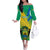 Gabon Family Matching Off Shoulder Long Sleeve Dress and Hawaiian Shirt Coat Of Arms With Flag Gradient Style - Wonder Print Shop