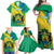 Gabon Family Matching Off Shoulder Maxi Dress and Hawaiian Shirt Coat Of Arms With Flag Gradient Style - Wonder Print Shop