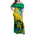 Gabon Family Matching Off Shoulder Maxi Dress and Hawaiian Shirt Coat Of Arms With Flag Gradient Style - Wonder Print Shop