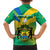 Gabon Family Matching Off Shoulder Short Dress and Hawaiian Shirt Coat Of Arms With Flag Gradient Style - Wonder Print Shop