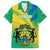 Gabon Family Matching Off Shoulder Short Dress and Hawaiian Shirt Coat Of Arms With Flag Gradient Style - Wonder Print Shop