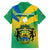 Gabon Family Matching Puletasi Dress and Hawaiian Shirt Coat Of Arms With Flag Gradient Style - Wonder Print Shop