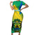 Gabon Family Matching Short Sleeve Bodycon Dress and Hawaiian Shirt Coat Of Arms With Flag Gradient Style - Wonder Print Shop