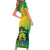 Gabon Family Matching Short Sleeve Bodycon Dress and Hawaiian Shirt Coat Of Arms With Flag Gradient Style - Wonder Print Shop