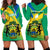 Gabon Hoodie Dress Coat Of Arms With Flag Gradient Style - Wonder Print Shop