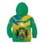 Gabon Kid Hoodie Coat Of Arms With Flag Gradient Style - Wonder Print Shop