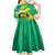 Gabon Kid Short Sleeve Dress Coat Of Arms With Flag Gradient Style - Wonder Print Shop