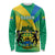 Gabon Long Sleeve Shirt Coat Of Arms With Flag Gradient Style - Wonder Print Shop