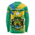 Gabon Long Sleeve Shirt Coat Of Arms With Flag Gradient Style - Wonder Print Shop