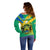 Gabon Off Shoulder Sweater Coat Of Arms With Flag Gradient Style - Wonder Print Shop