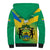 Gabon Sherpa Hoodie Coat Of Arms With Flag Gradient Style - Wonder Print Shop