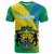 Gabon T Shirt Coat Of Arms With Flag Gradient Style - Wonder Print Shop