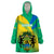 Gabon Wearable Blanket Hoodie Coat Of Arms With Flag Gradient Style - Wonder Print Shop