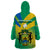 Gabon Wearable Blanket Hoodie Coat Of Arms With Flag Gradient Style - Wonder Print Shop