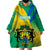 Gabon Wearable Blanket Hoodie Coat Of Arms With Flag Gradient Style - Wonder Print Shop