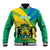 Presonalised Gabon Baseball Jacket Coat Of Arms With Flag Gradient Style - Wonder Print Shop