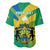 Presonalised Gabon Baseball Jersey Coat Of Arms With Flag Gradient Style - Wonder Print Shop