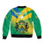 Presonalised Gabon Bomber Jacket Coat Of Arms With Flag Gradient Style - Wonder Print Shop