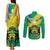 Presonalised Gabon Couples Matching Tank Maxi Dress and Long Sleeve Button Shirts Coat Of Arms With Flag Gradient Style - Wonder Print Shop