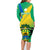 Presonalised Gabon Family Matching Long Sleeve Bodycon Dress and Hawaiian Shirt Coat Of Arms With Flag Gradient Style - Wonder Print Shop