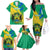 Presonalised Gabon Family Matching Off Shoulder Long Sleeve Dress and Hawaiian Shirt Coat Of Arms With Flag Gradient Style - Wonder Print Shop